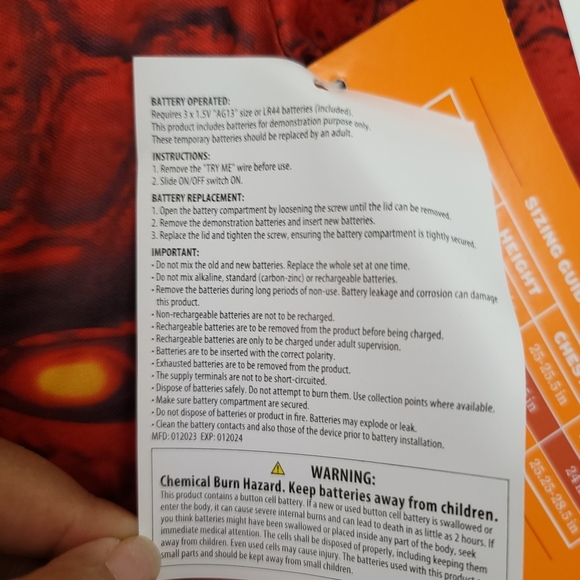 NEW  Light Up Red Dragon Costume Jumpsuit Wings and Mask - Picture 6 of 16